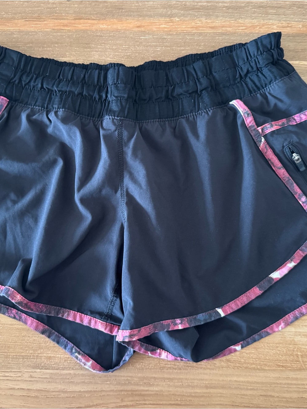 lululemon athletica Black Running Shorts with Pink Trim